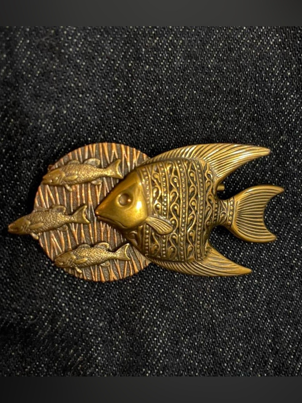 Brass Decorative Fish brooch